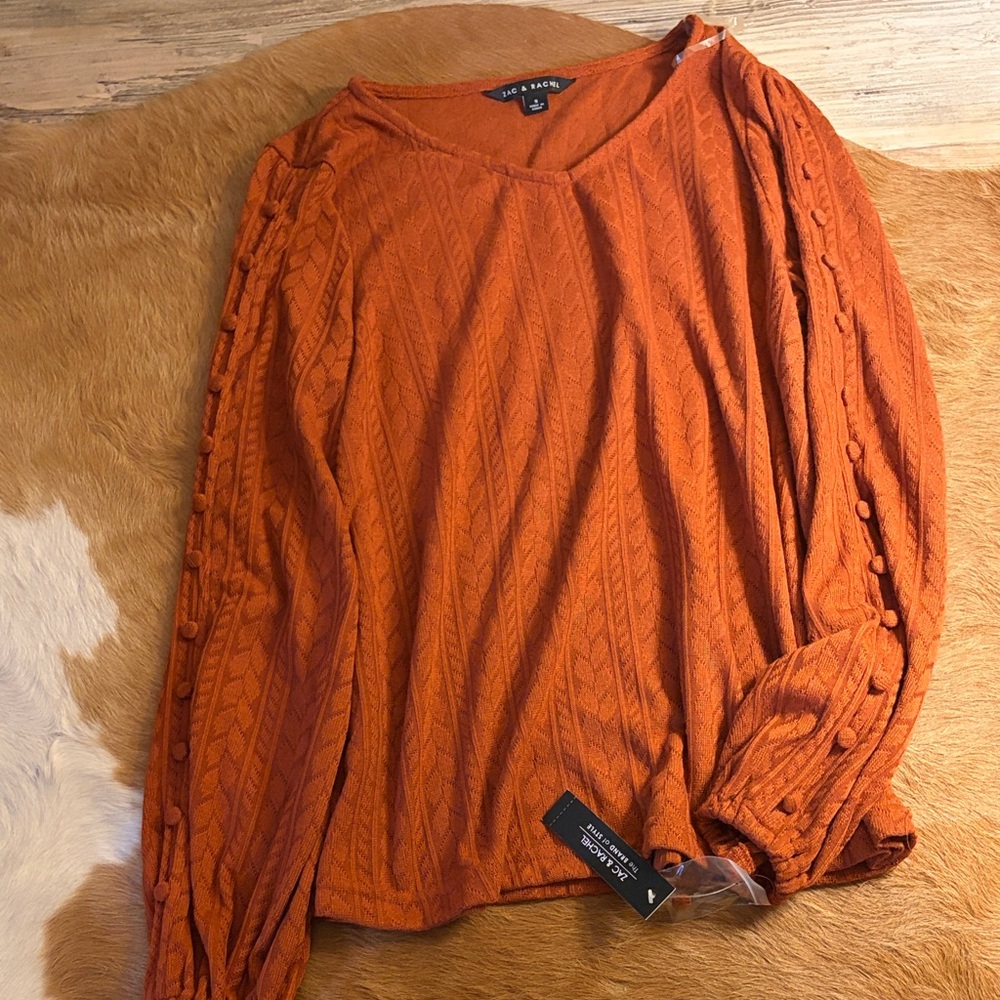 Zac & Rachel Vibrant Orange Knit Top